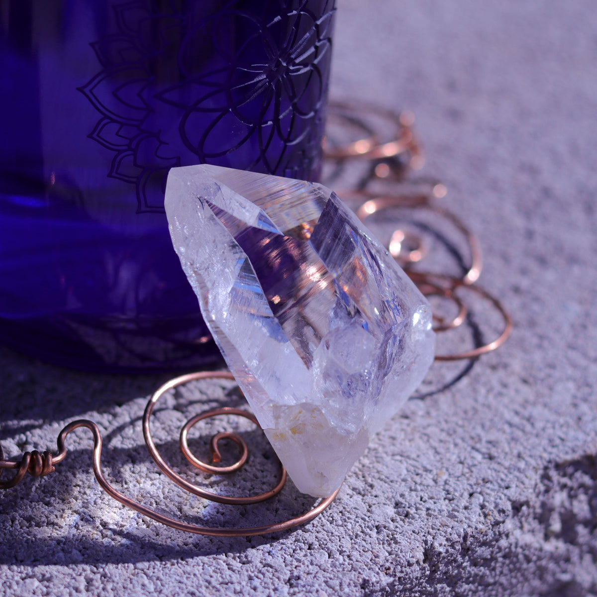 Large Lemurian Seed Clear Quartz Crystal Point