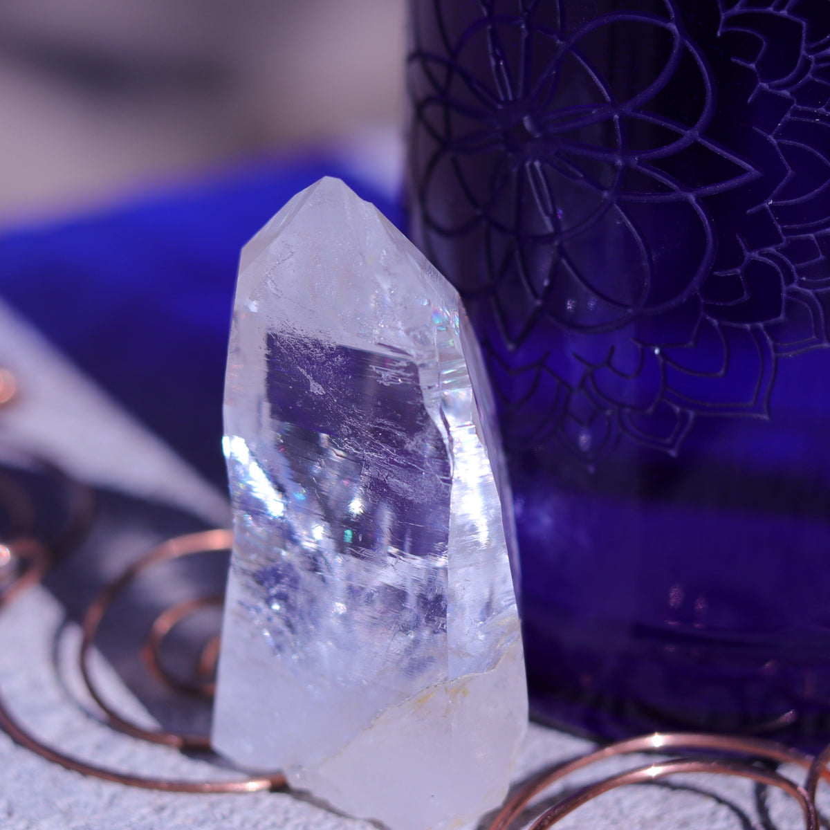 Large Lemurian Seed Clear Quartz Crystal Point