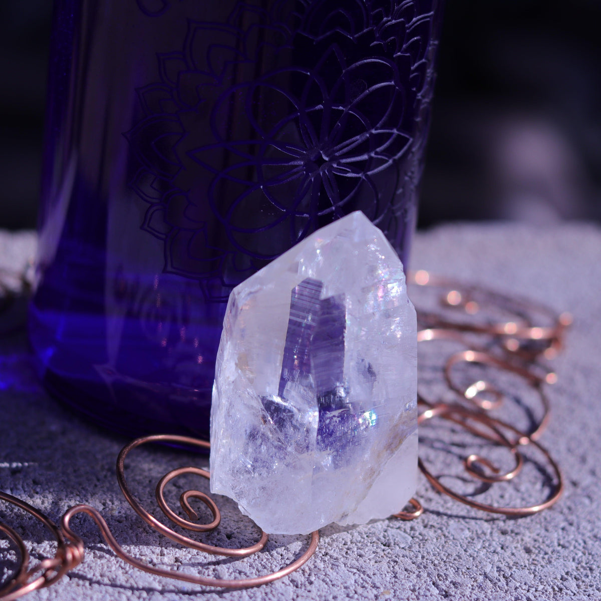 Large Lemurian Seed Clear Quartz Crystal Point
