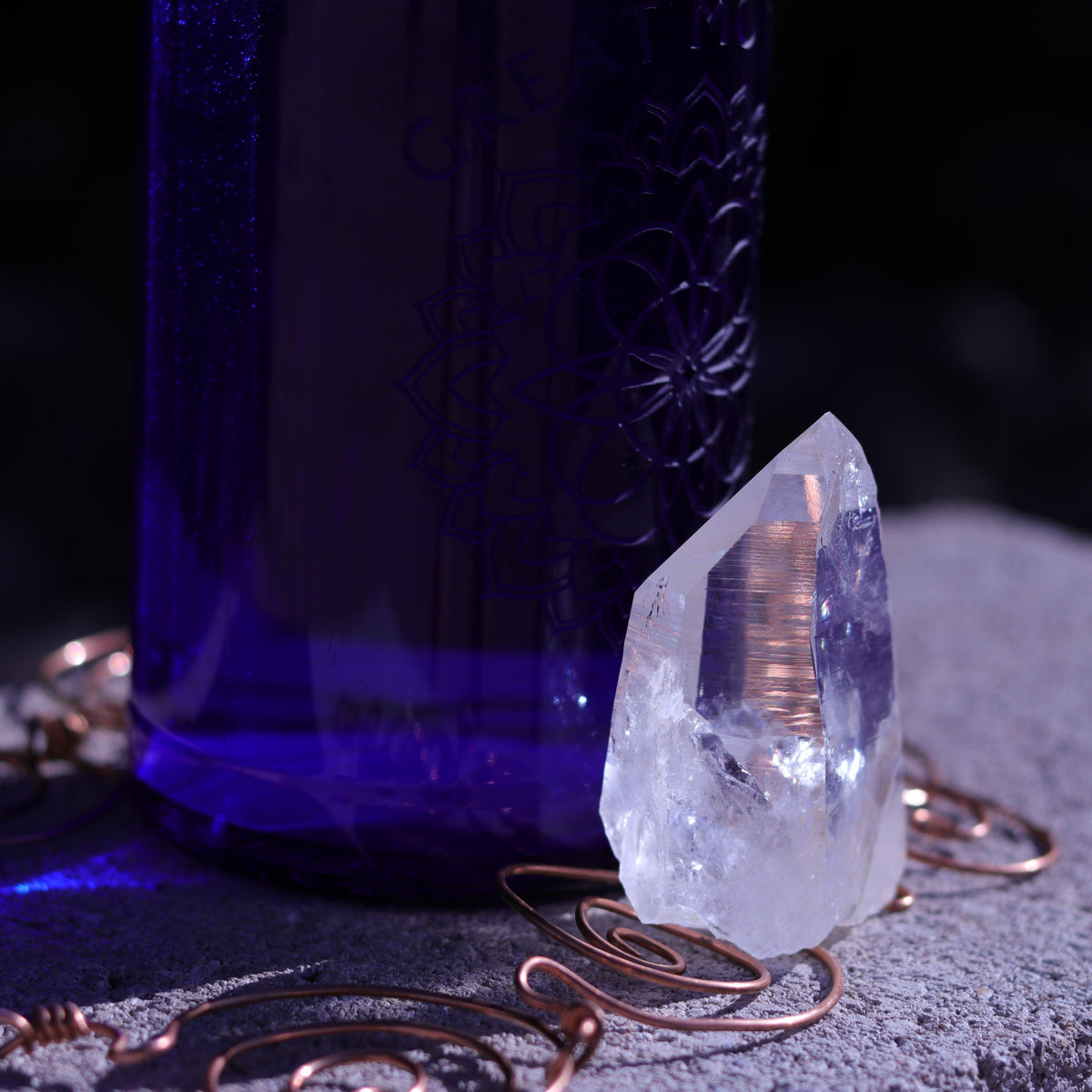 Large Lemurian Seed Clear Quartz Crystal Point