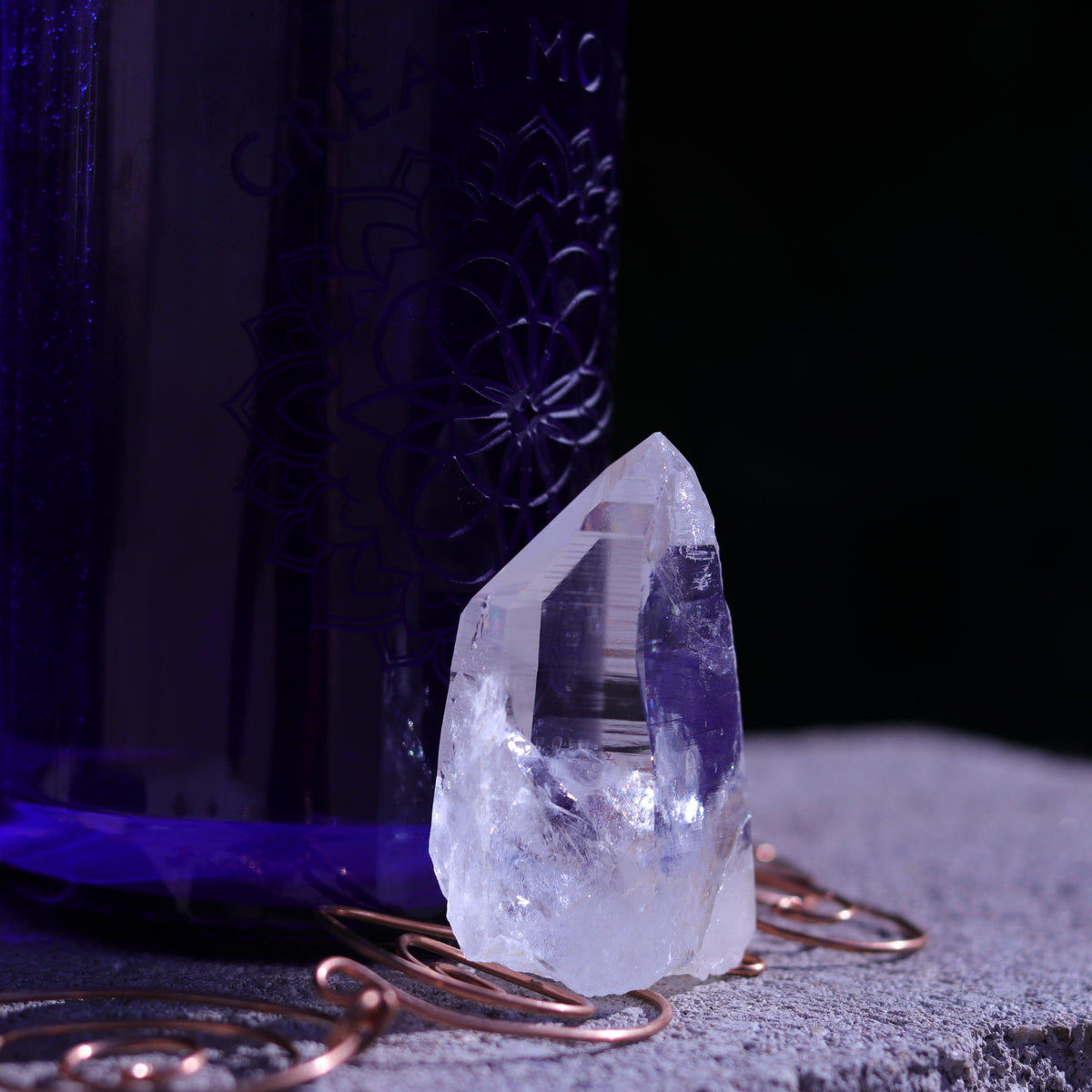 Large Lemurian Seed Clear Quartz Crystal Point
