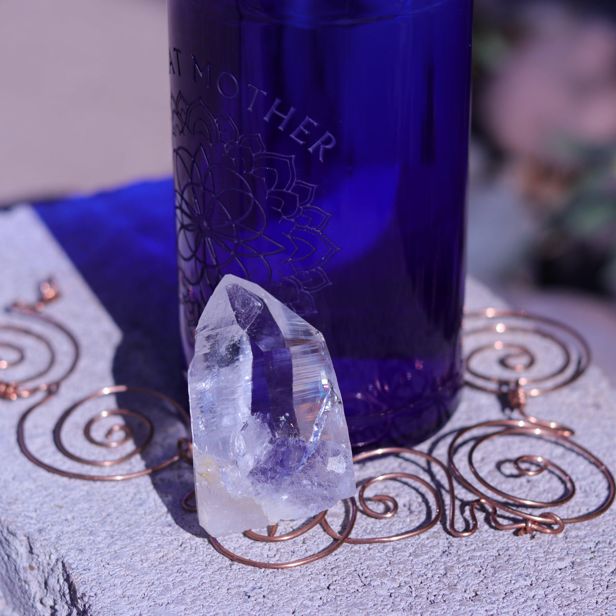 Large Lemurian Seed Clear Quartz Crystal Point