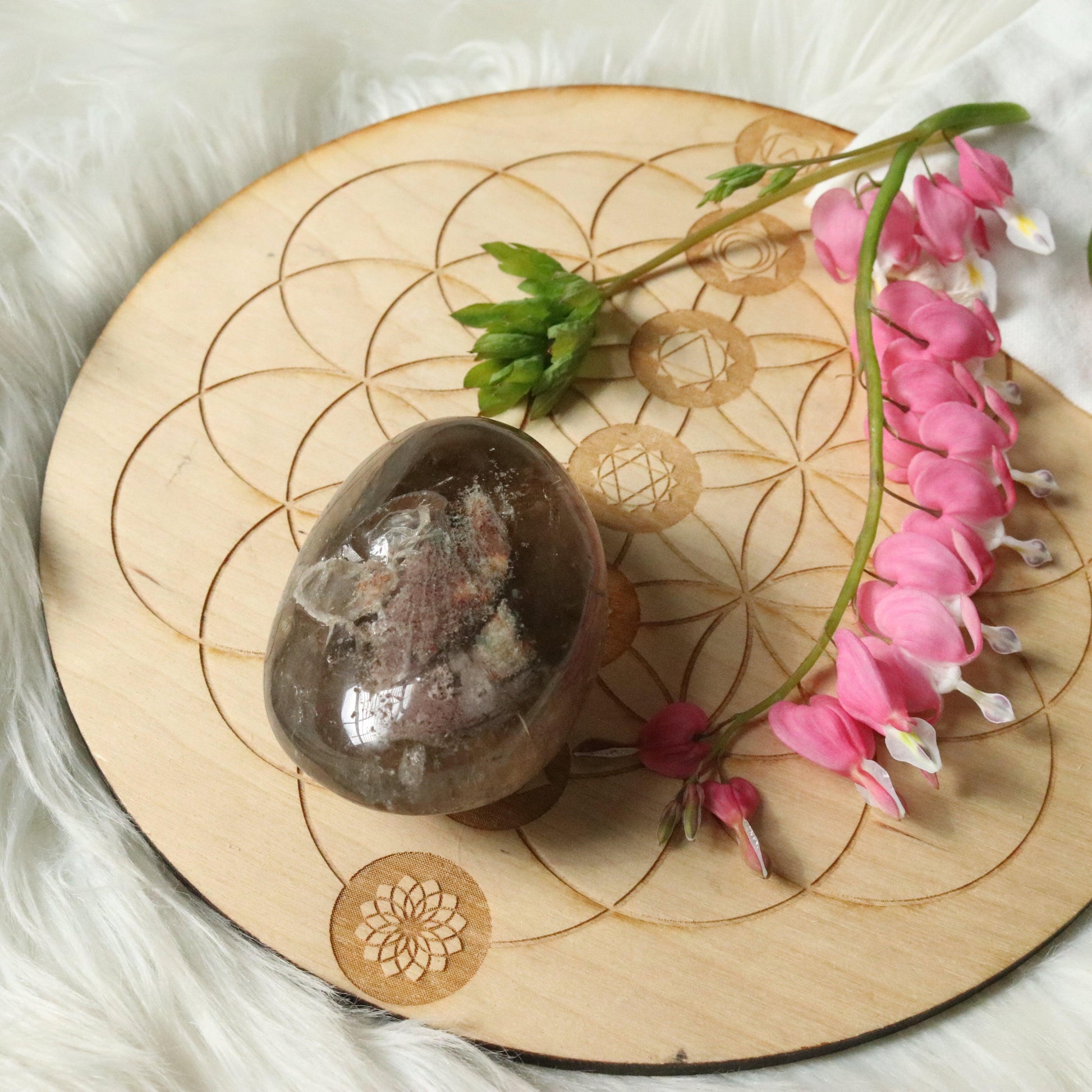Large Shamanic Dream Quartz  Seer Stone Partially Polished From Brazil - Earth Family Crystals