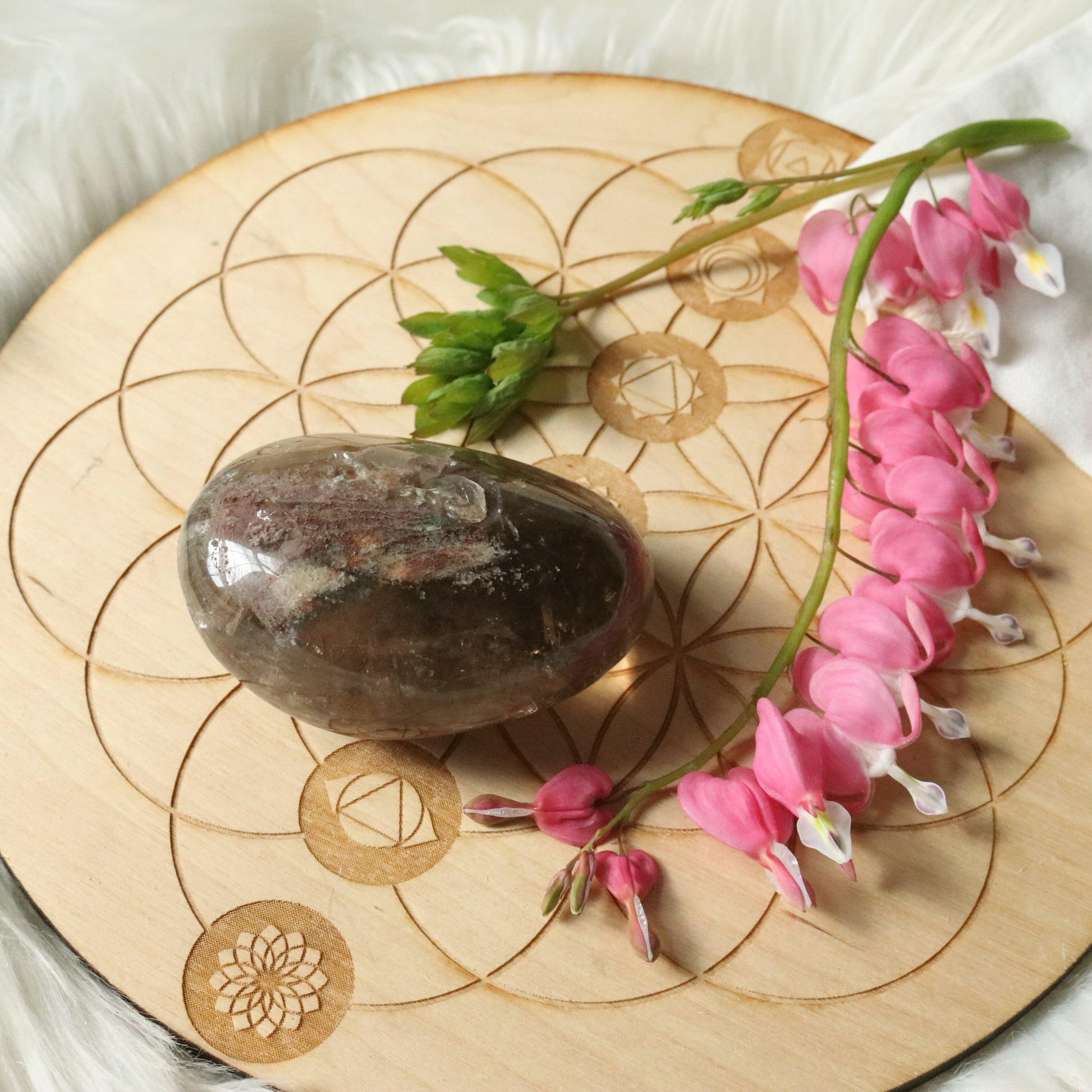 Large Shamanic Dream Quartz  Seer Stone Partially Polished From Brazil - Earth Family Crystals