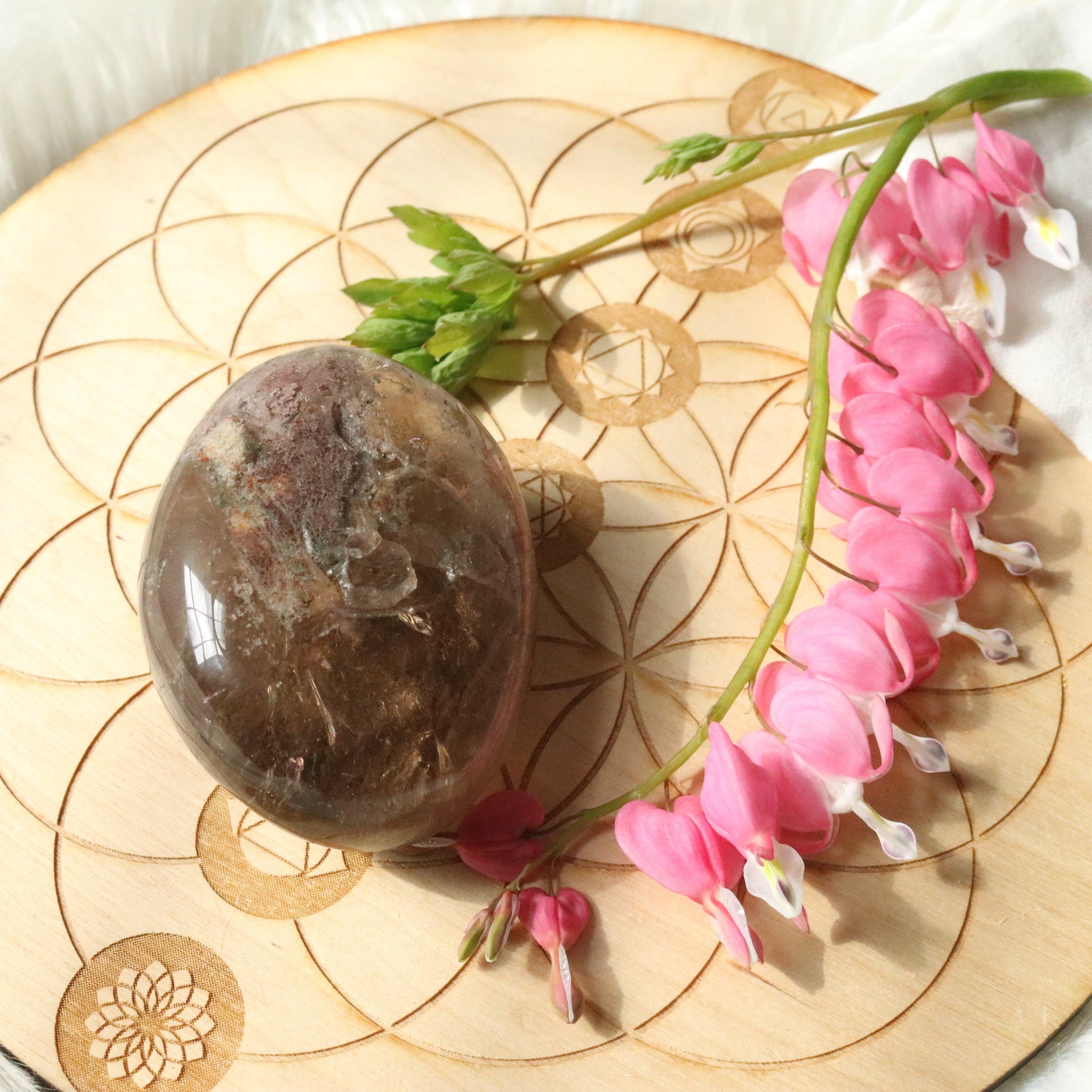 Large Shamanic Dream Quartz  Seer Stone Partially Polished From Brazil - Earth Family Crystals