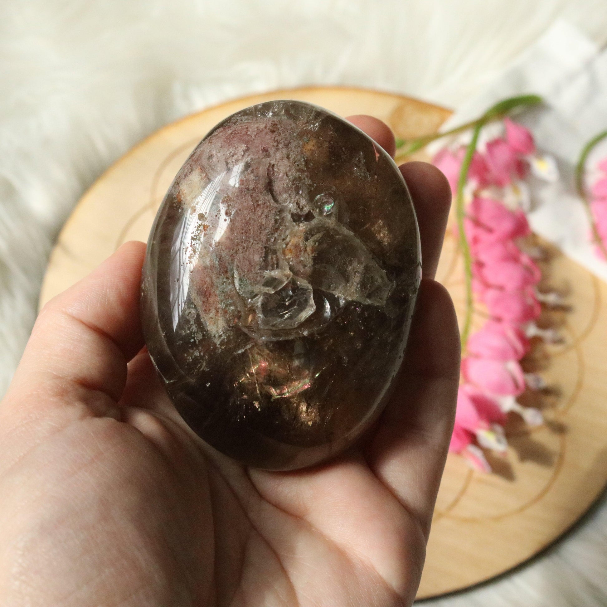 Large Shamanic Dream Quartz  Seer Stone Partially Polished From Brazil - Earth Family Crystals