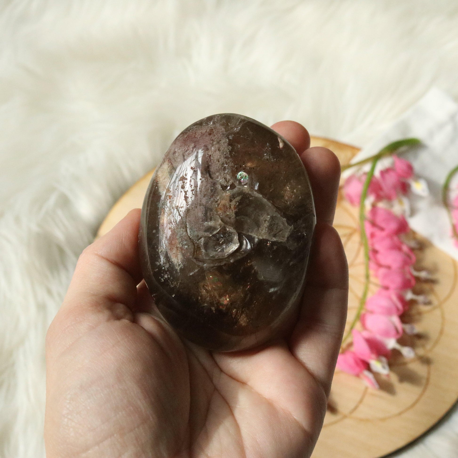 Large Shamanic Dream Quartz  Seer Stone Partially Polished From Brazil - Earth Family Crystals