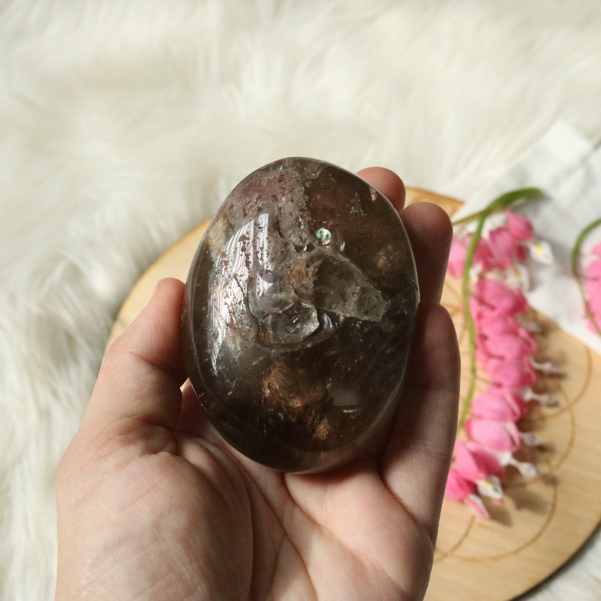 Large Shamanic Dream Quartz  Seer Stone Partially Polished From Brazil - Earth Family Crystals