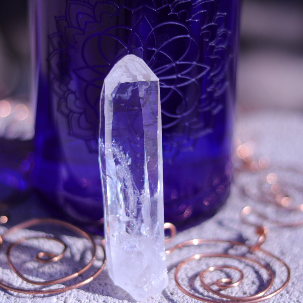 Large Lemurian Seed Clear Quartz Crystal Point