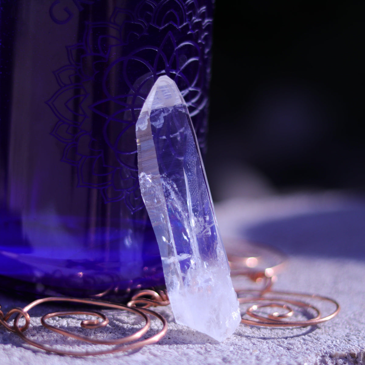 Large Lemurian Seed Clear Quartz Crystal Point