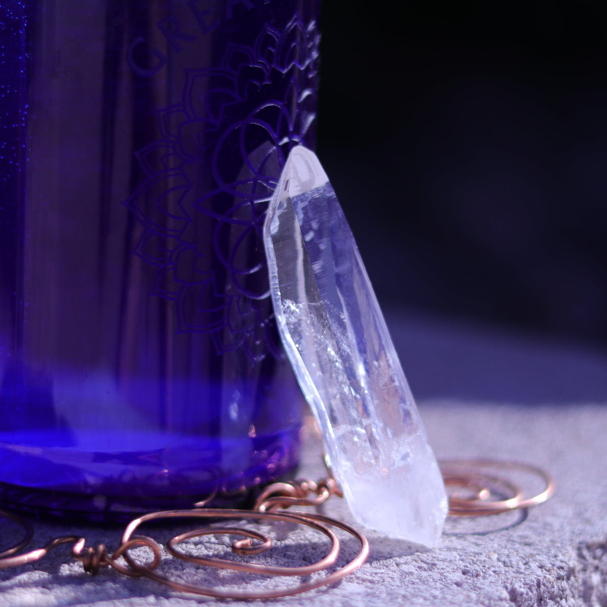 Large Lemurian Seed Clear Quartz Crystal Point