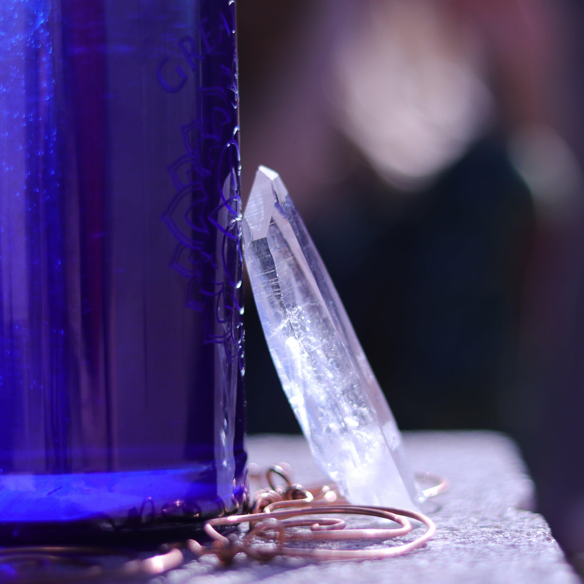 Large Lemurian Seed Clear Quartz Crystal Point
