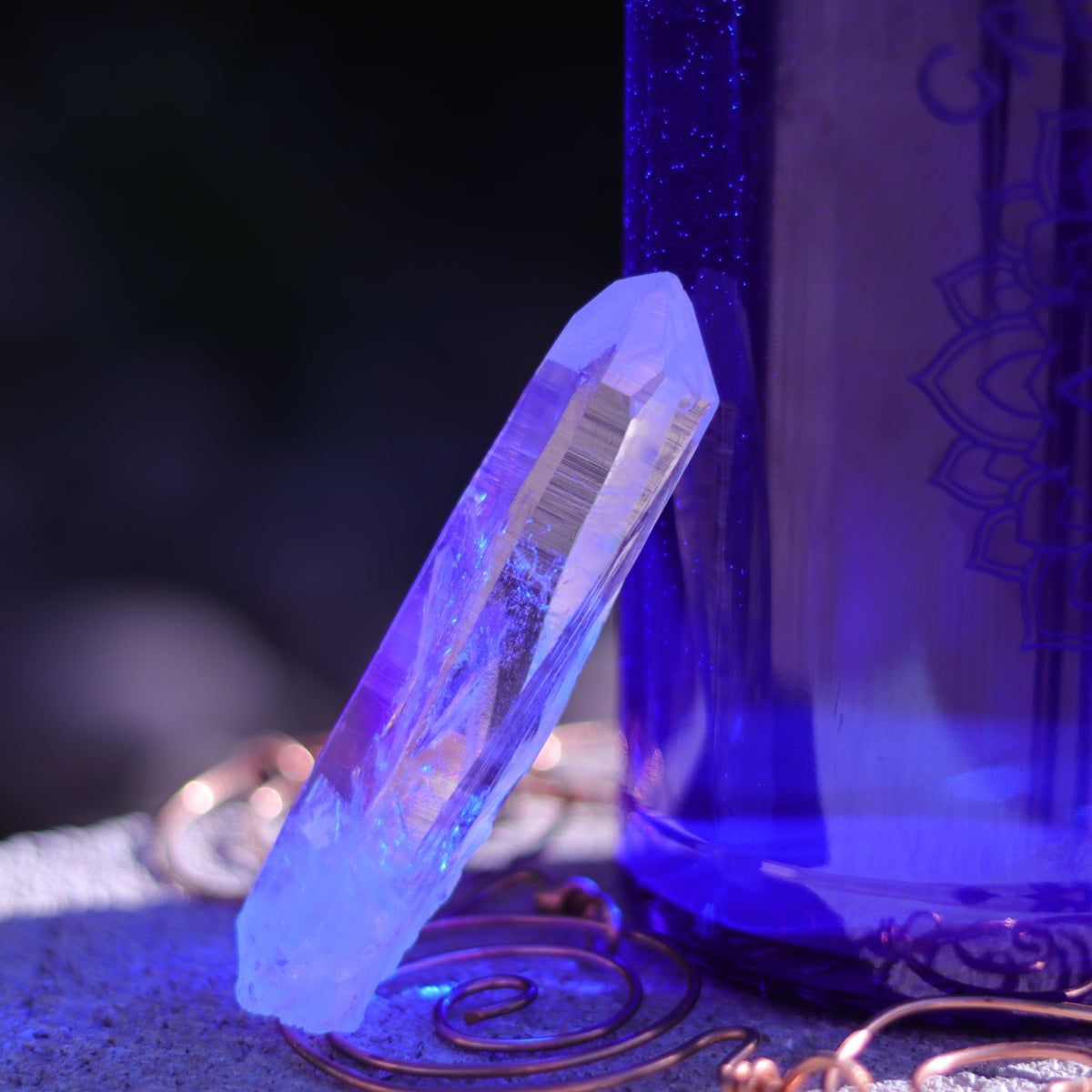 Large Lemurian Seed Clear Quartz Crystal Point