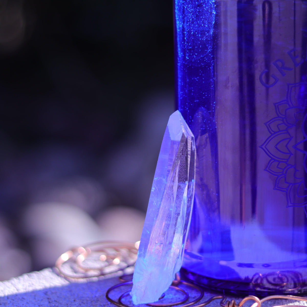 Large Lemurian Seed Clear Quartz Crystal Point