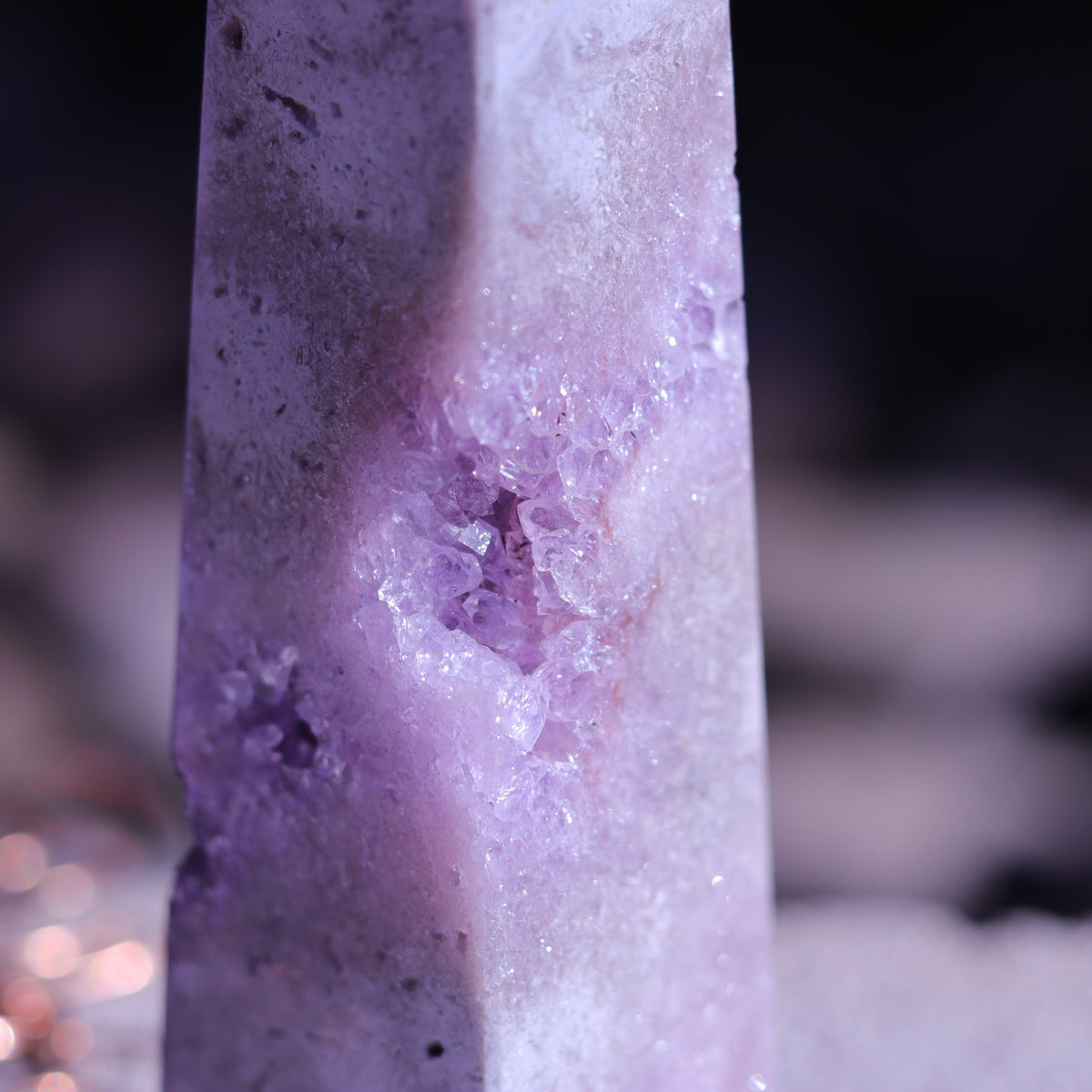 Pink Amethyst Tower Carving — Brazil