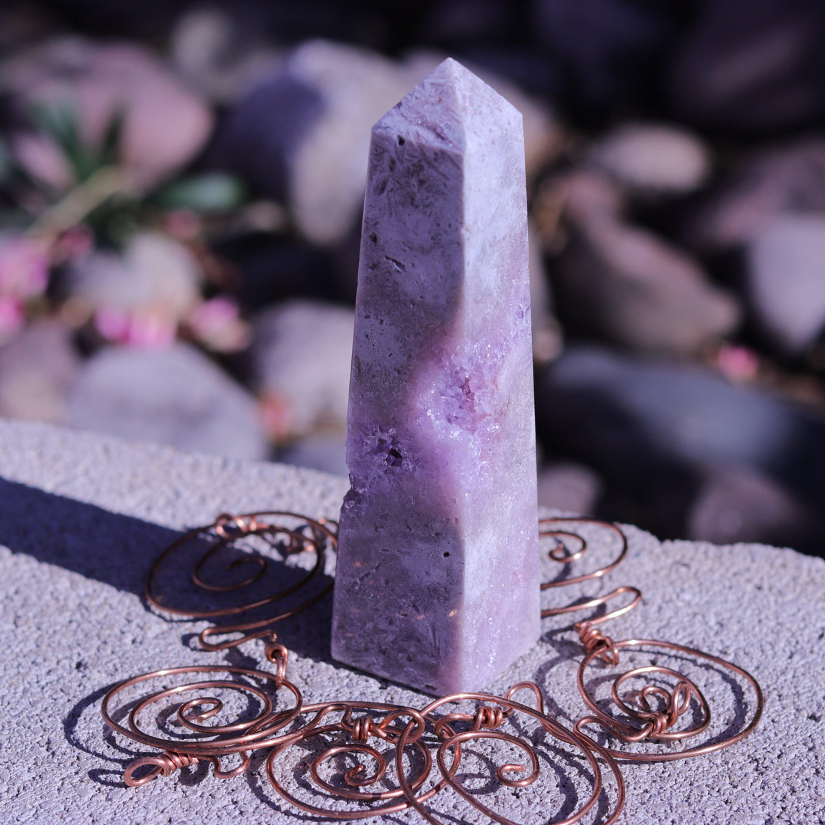Pink Amethyst Tower Carving — Brazil