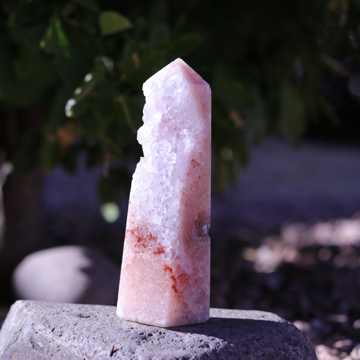 Pink Amethyst Tower Carving