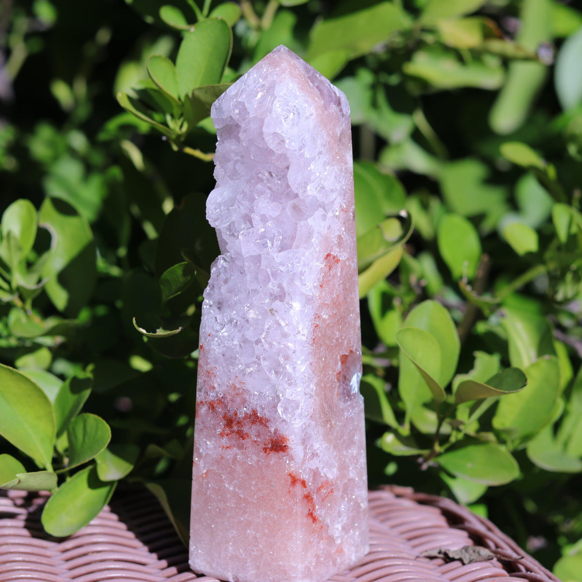 Pink Amethyst Tower Carving