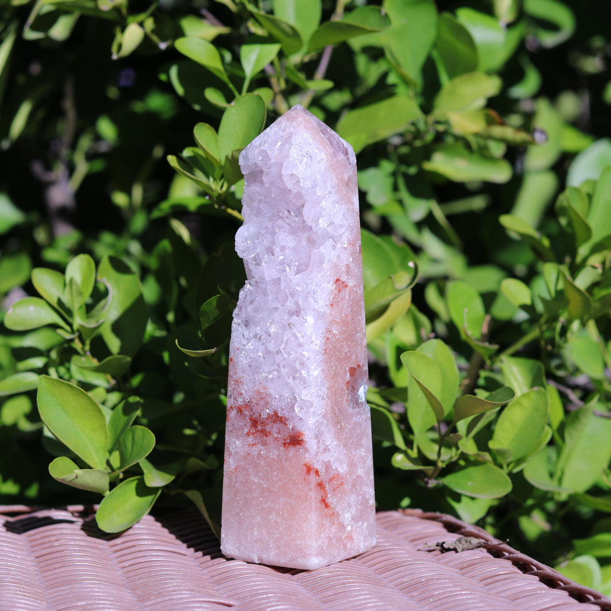 Pink Amethyst Tower Carving