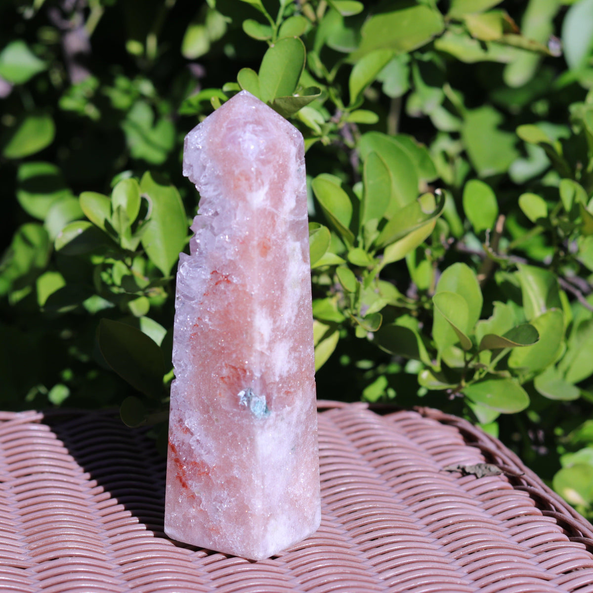 Pink Amethyst Tower Carving
