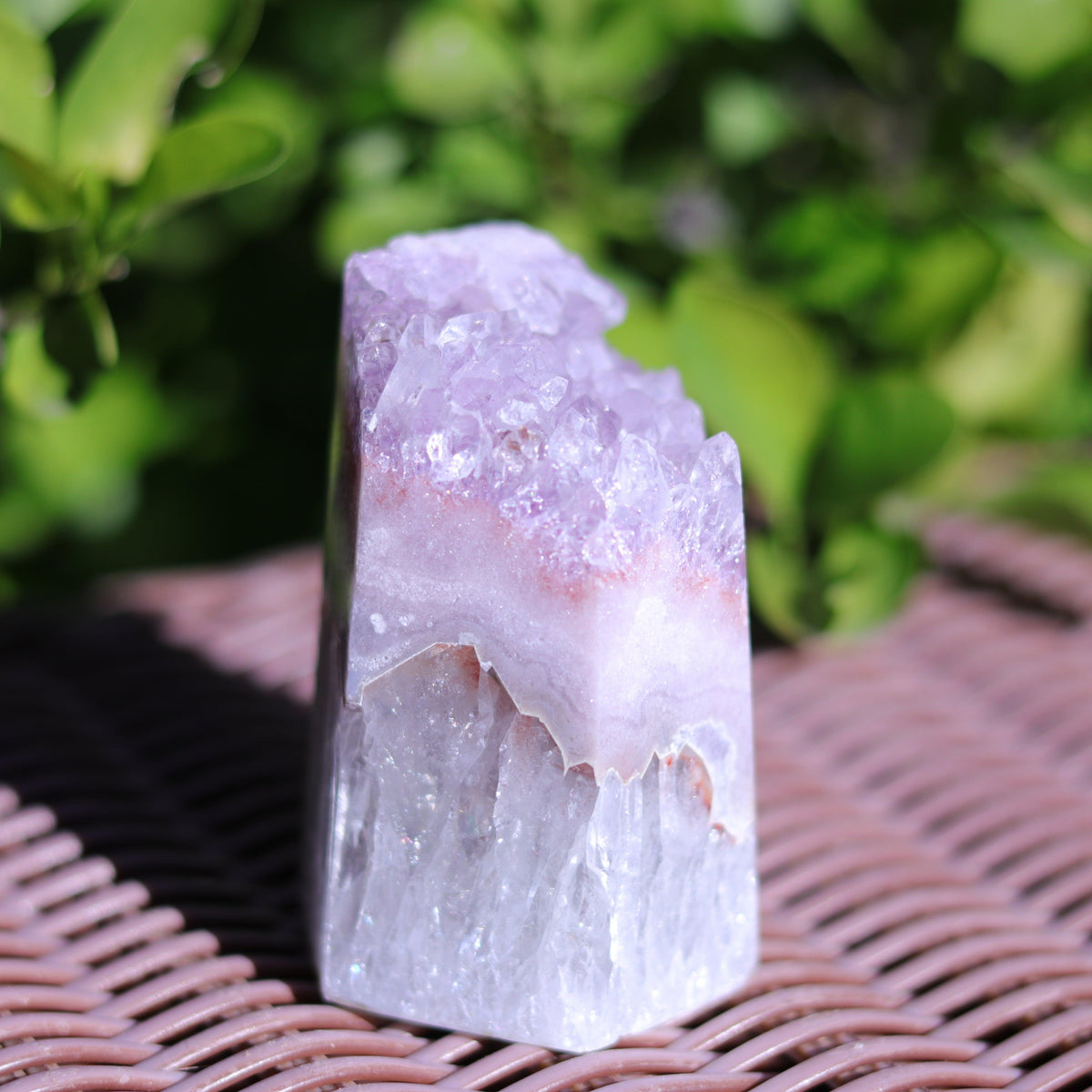 Pink Amethyst Quartz Tower Carving