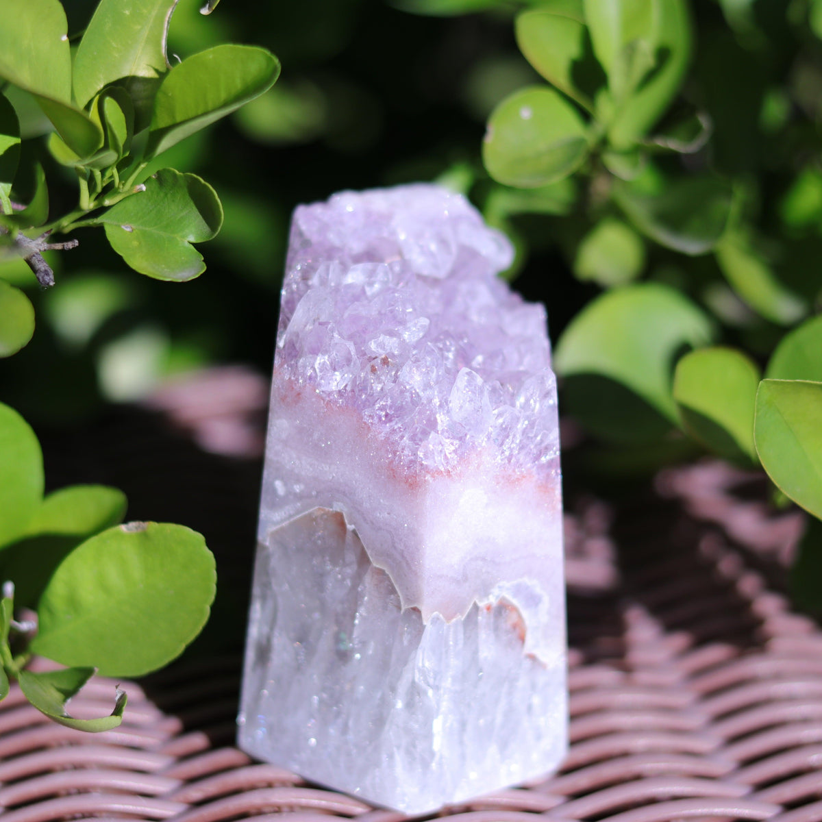 Pink Amethyst Quartz Tower Carving