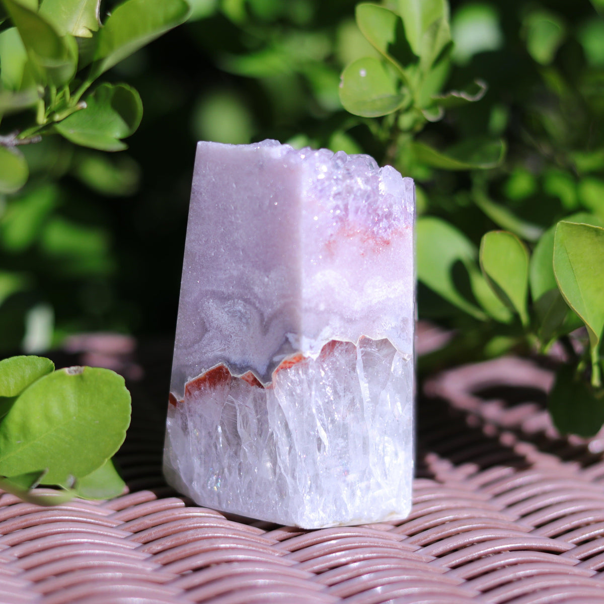 Pink Amethyst Quartz Tower Carving