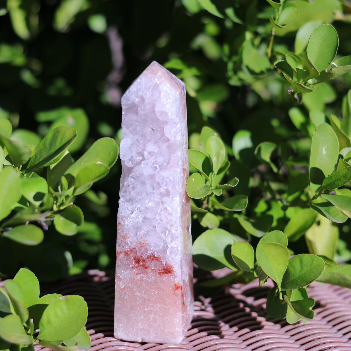 Pink Amethyst Tower Carving