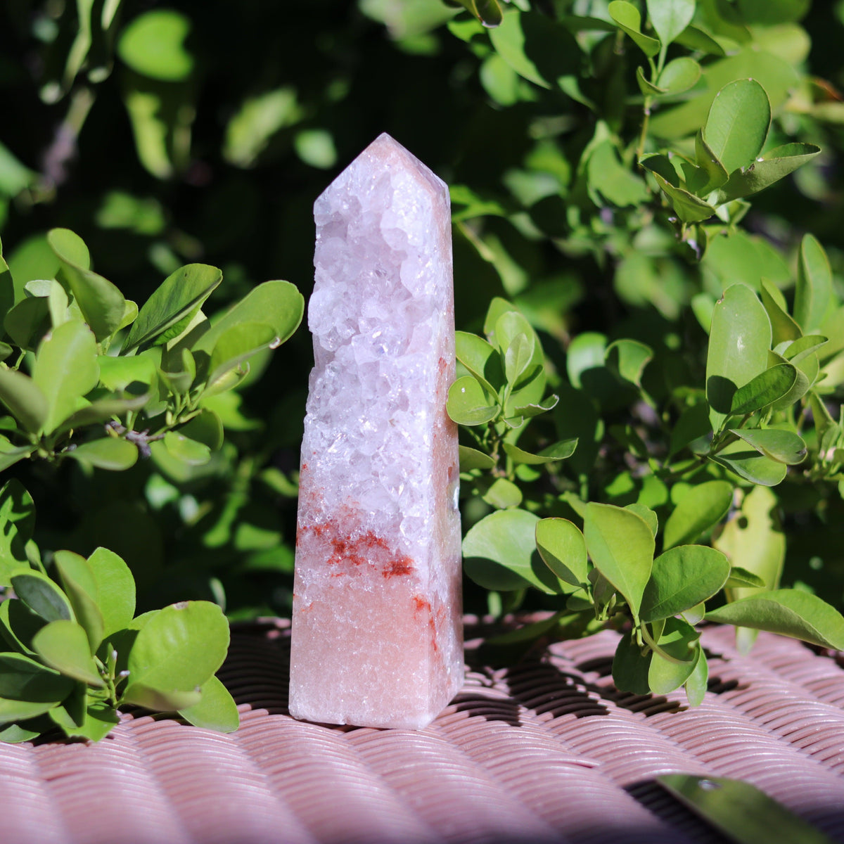Pink Amethyst Tower Carving