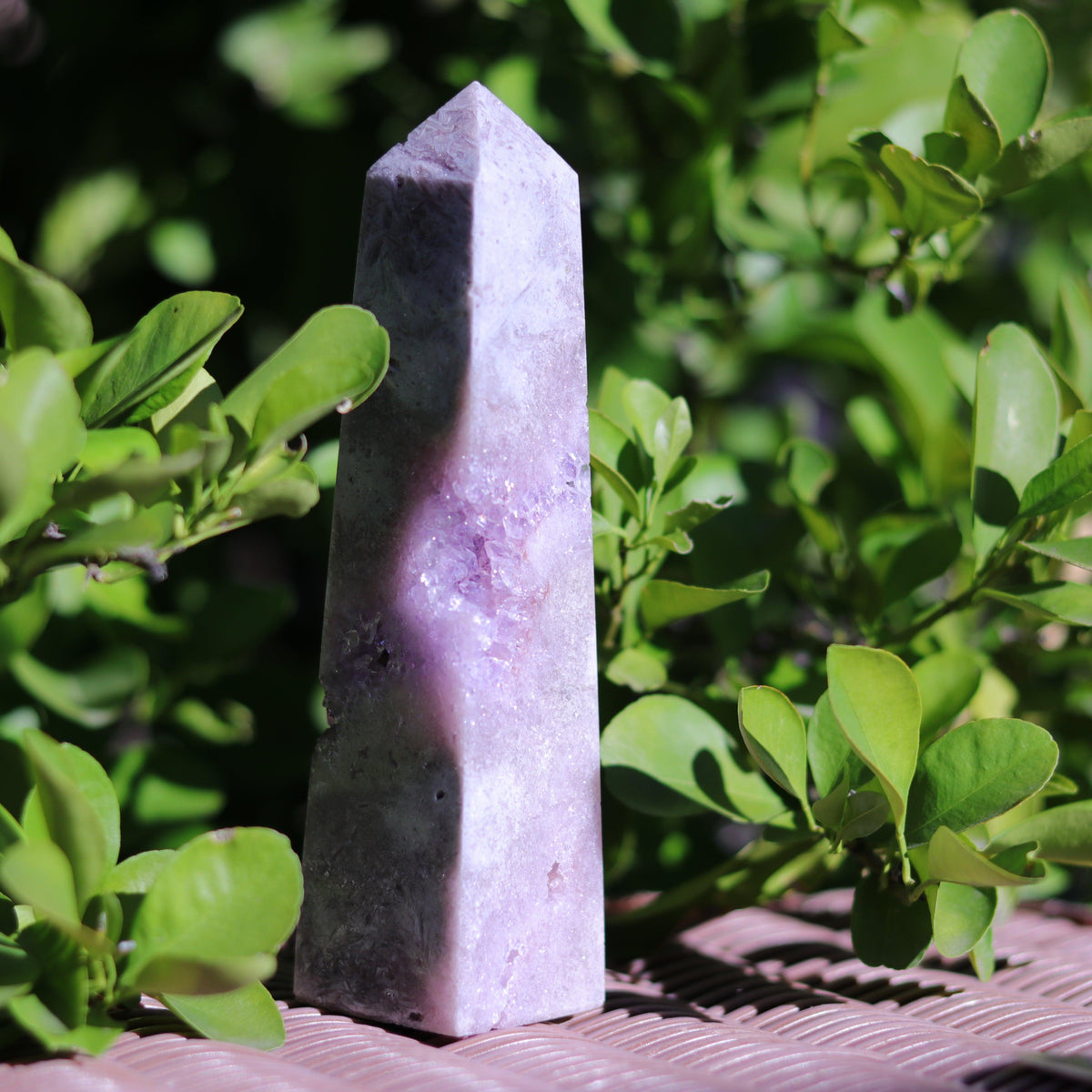 Pink Amethyst Tower Carving — Brazil