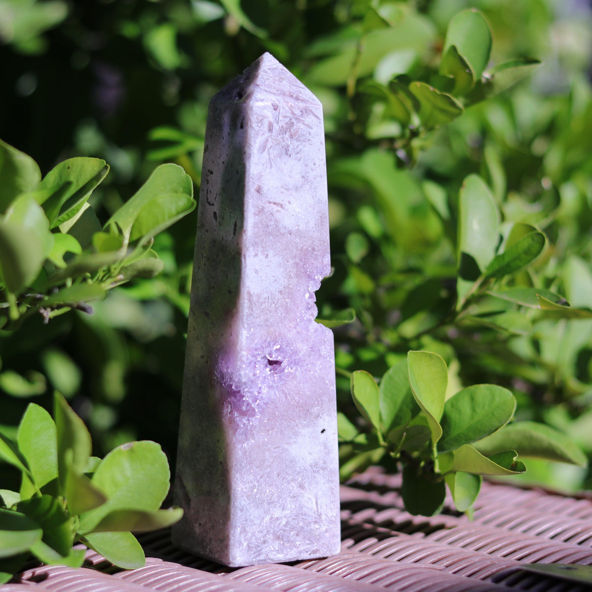 Pink Amethyst Tower Carving — Brazil