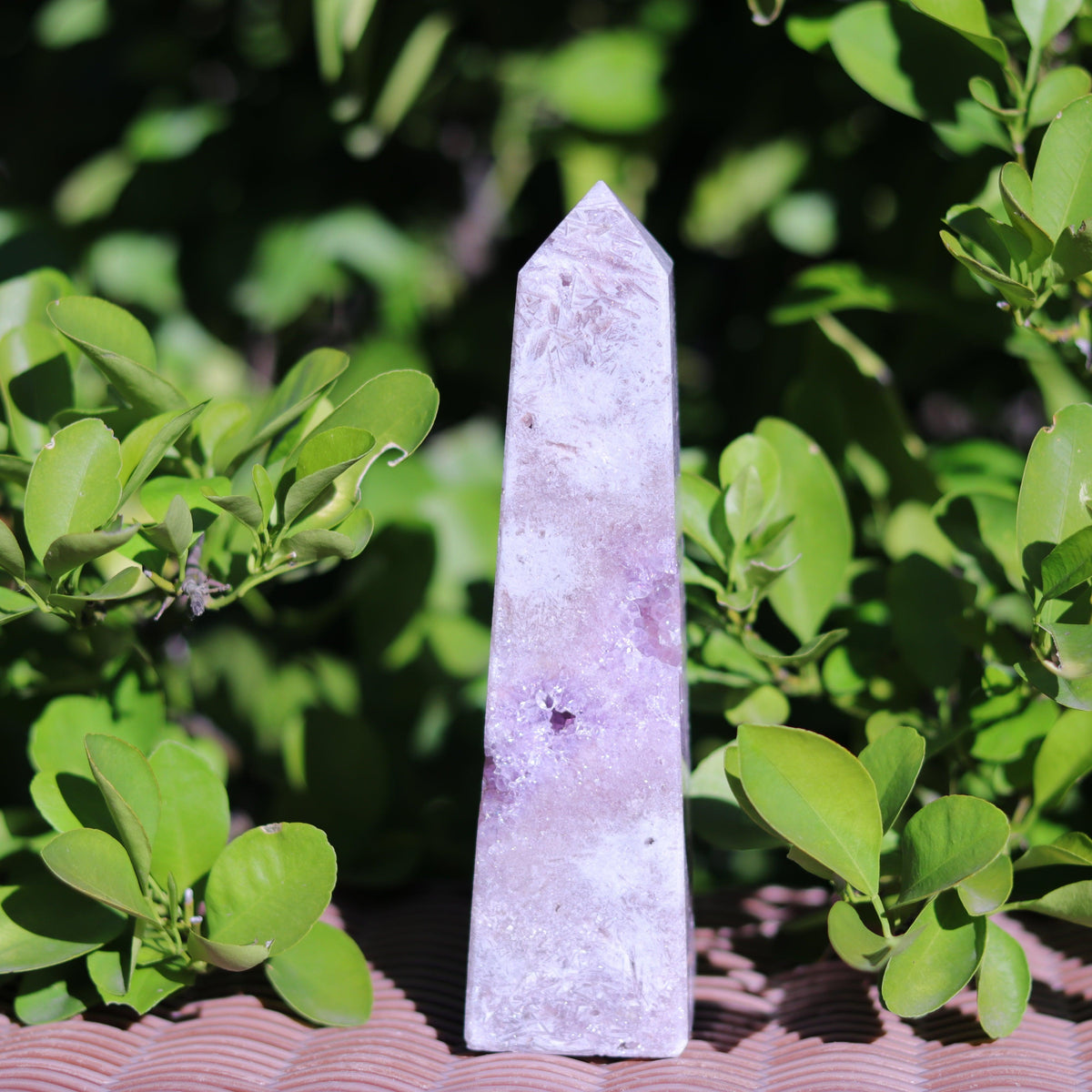 Pink Amethyst Tower Carving — Brazil