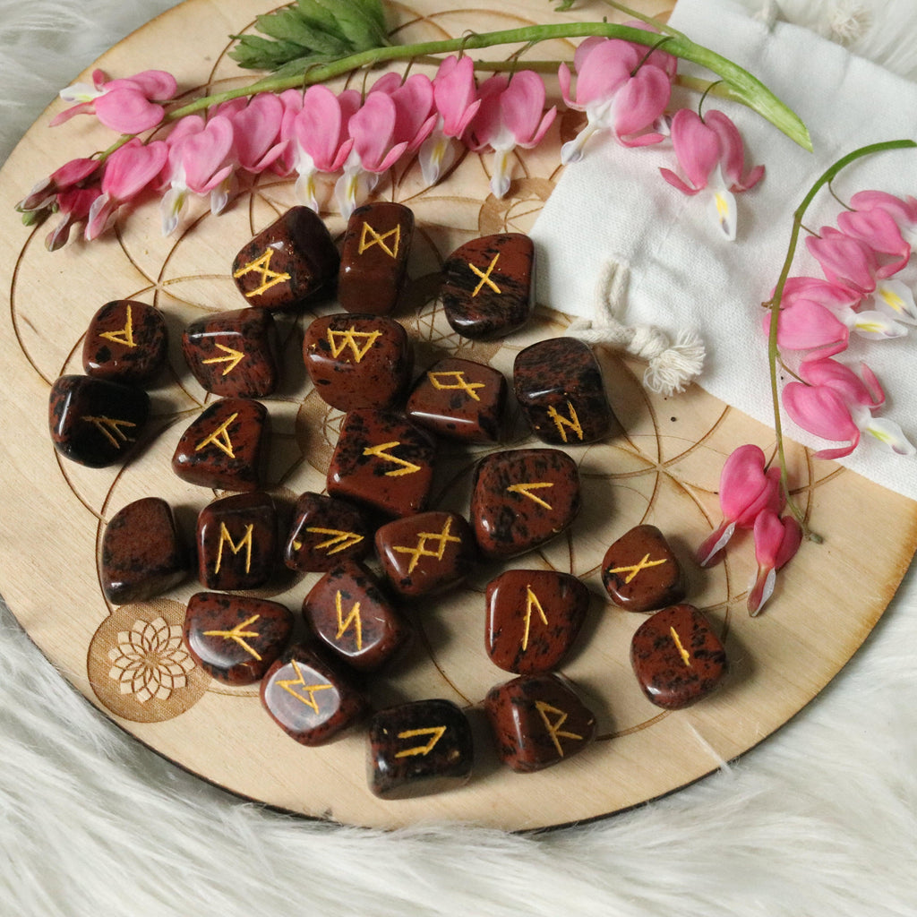 Mahogany Jasper Rune Set - Earth Family Crystals