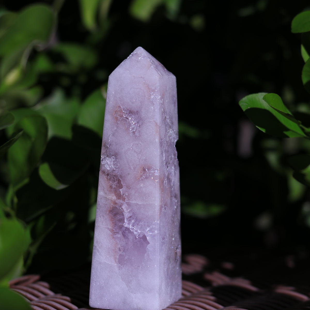 Pastel Pink Amethyst Quartz Tower Carving