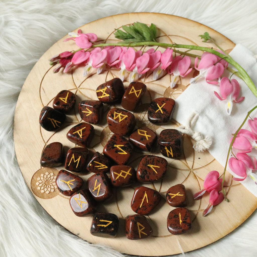 Mahogany Jasper Rune Set - Earth Family Crystals