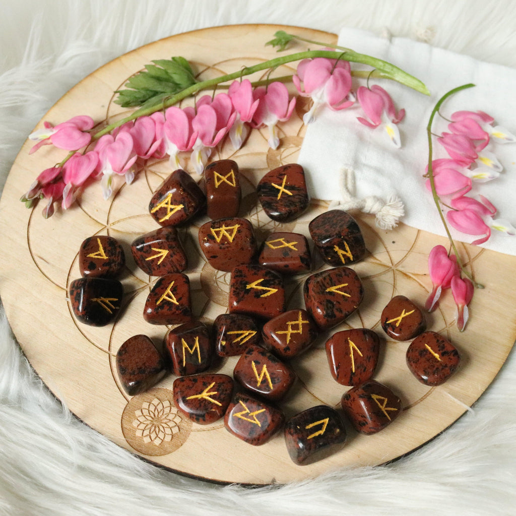 Mahogany Jasper Rune Set - Earth Family Crystals