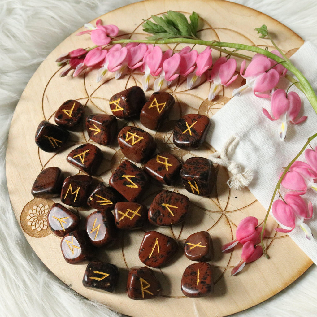 Mahogany Jasper Rune Set - Earth Family Crystals