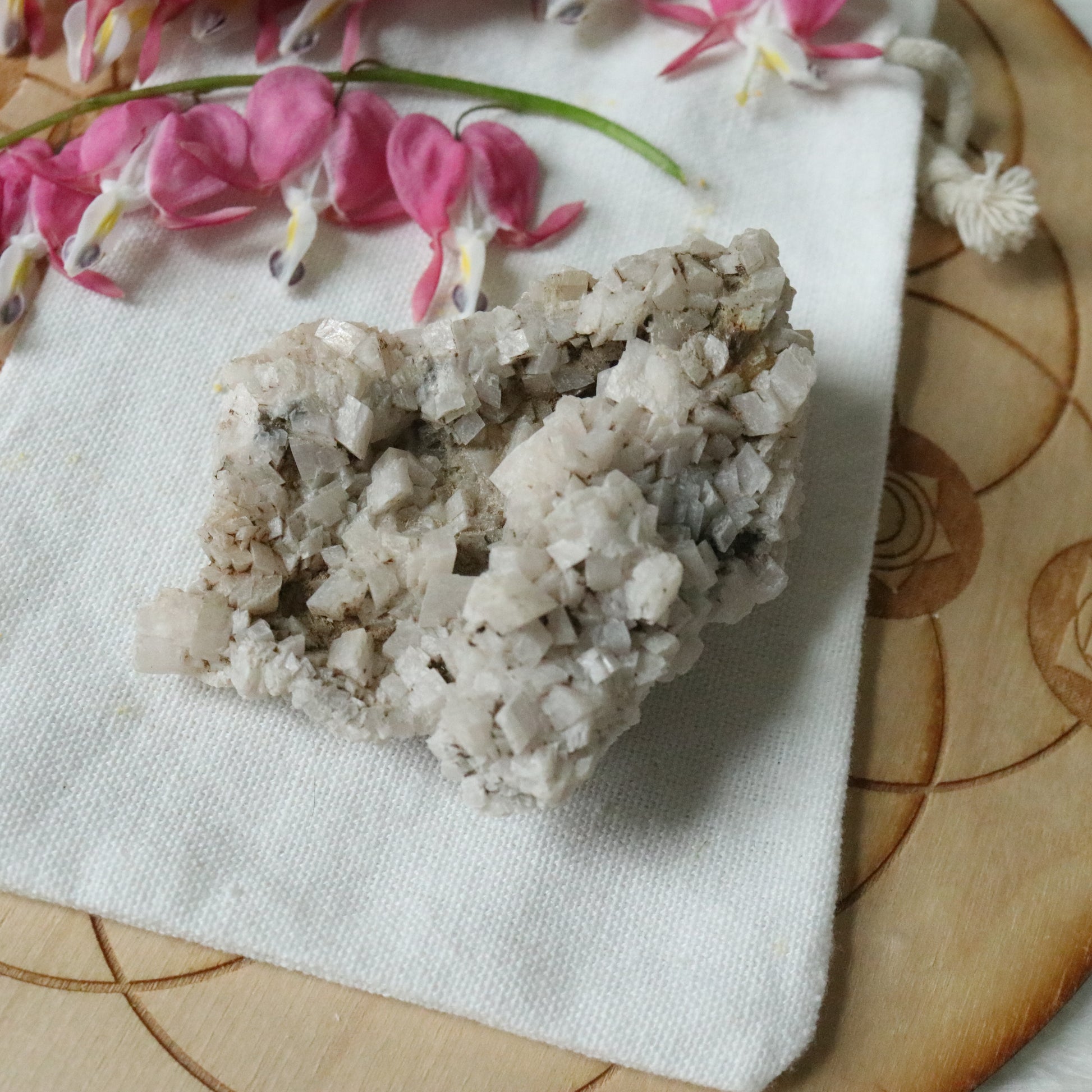Gorgeous and Unique Pale Pink Dolomite Specimen with inclusions~ Chakra Balancing Stone - Earth Family Crystals