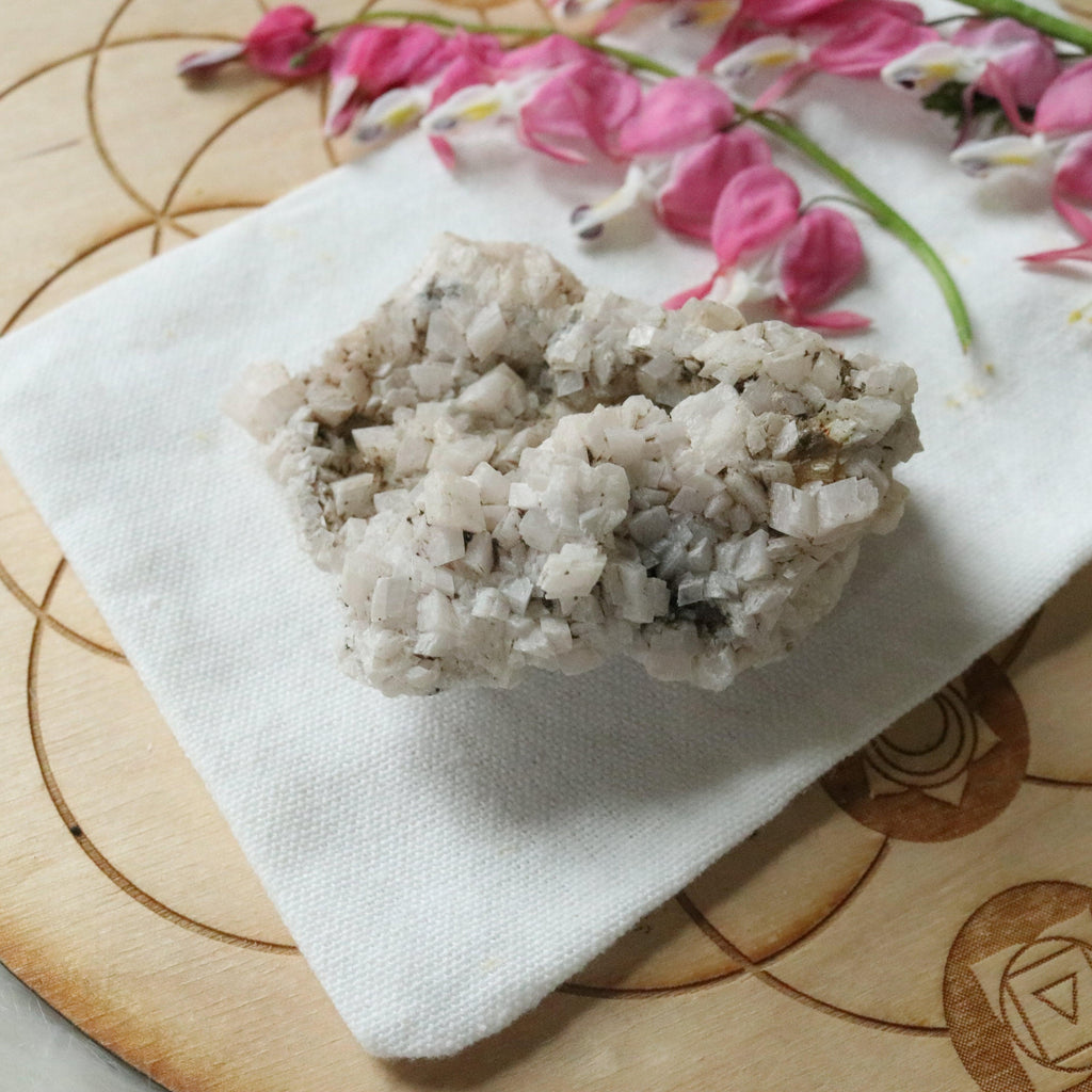 Gorgeous and Unique Pale Pink Dolomite Specimen with inclusions~ Chakra Balancing Stone - Earth Family Crystals