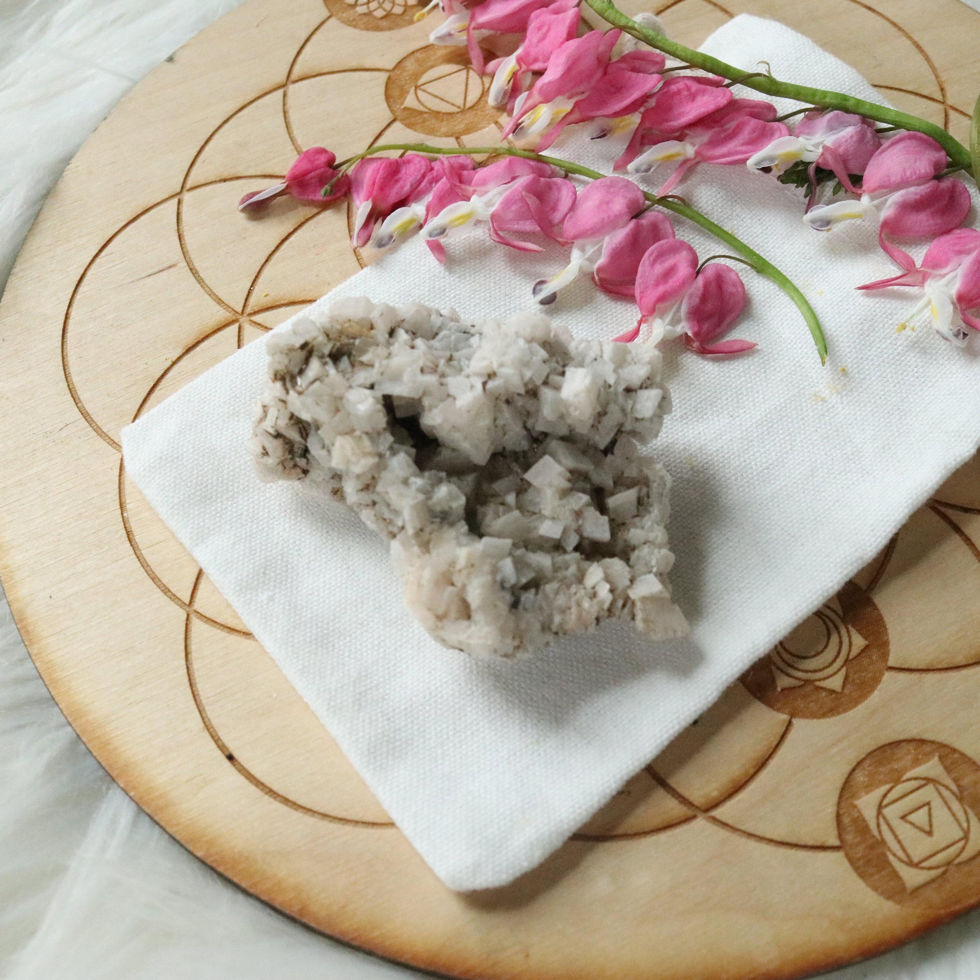 Gorgeous and Unique Pale Pink Dolomite Specimen with inclusions~ Chakra Balancing Stone - Earth Family Crystals