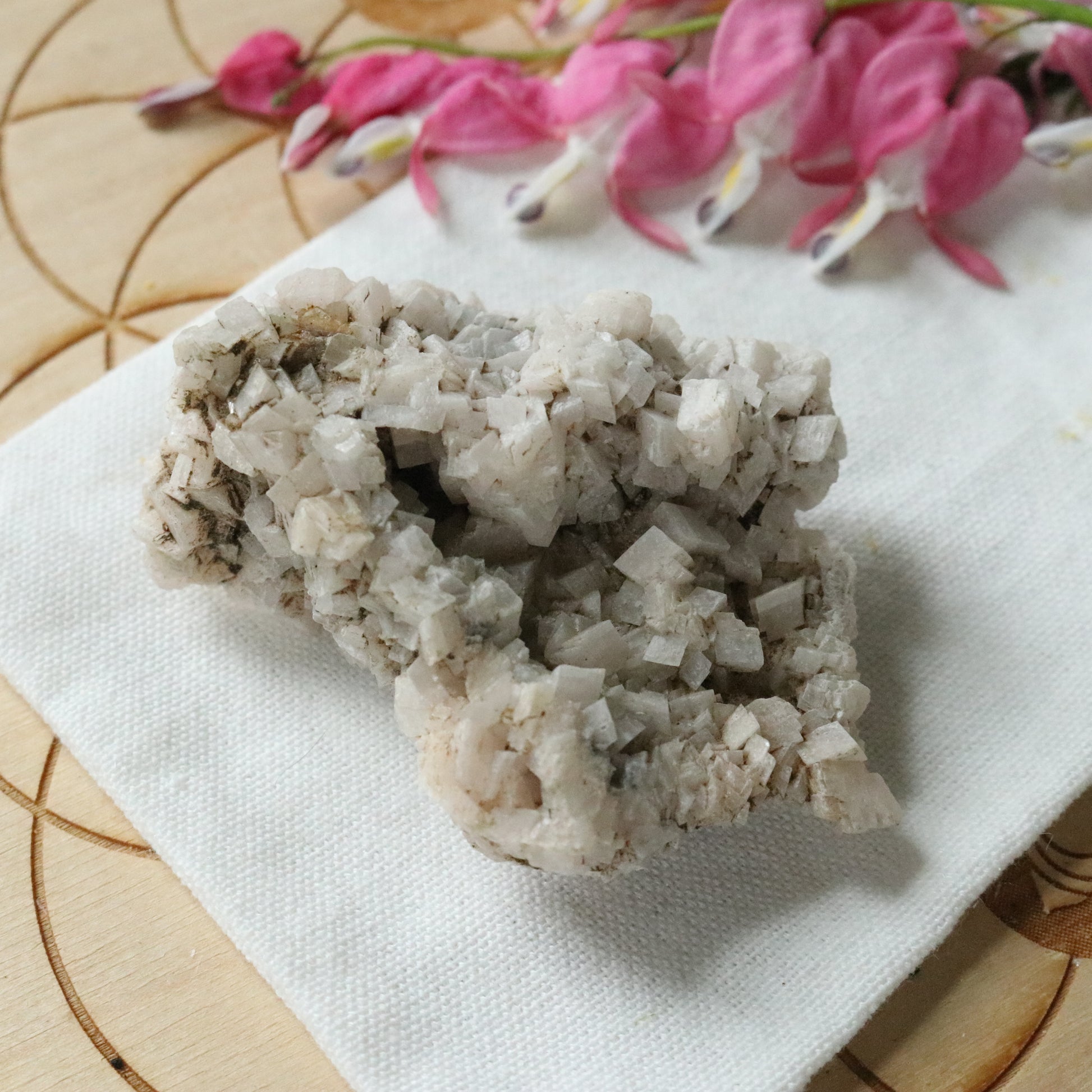 Gorgeous and Unique Pale Pink Dolomite Specimen with inclusions~ Chakra Balancing Stone - Earth Family Crystals