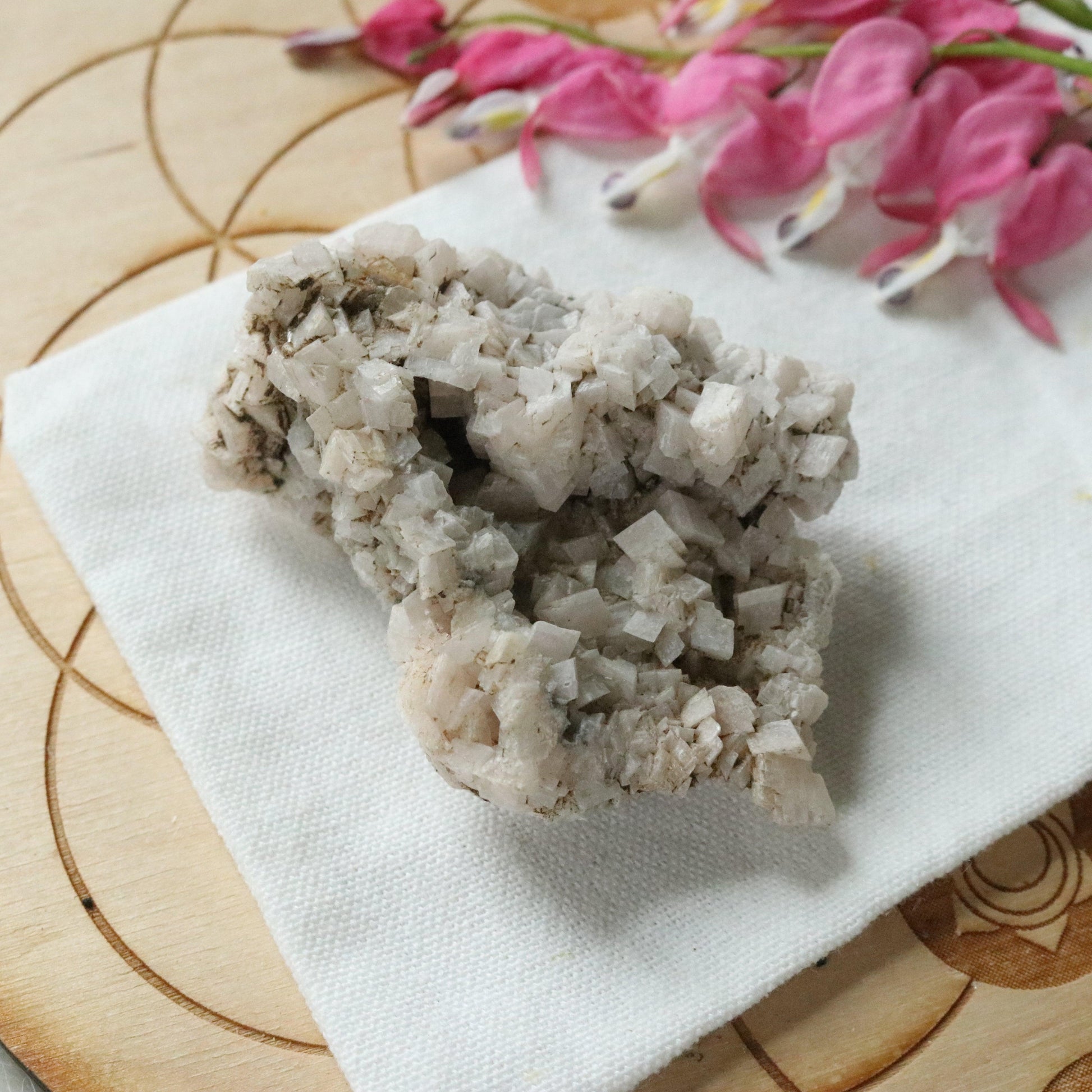 Gorgeous and Unique Pale Pink Dolomite Specimen with inclusions~ Chakra Balancing Stone - Earth Family Crystals