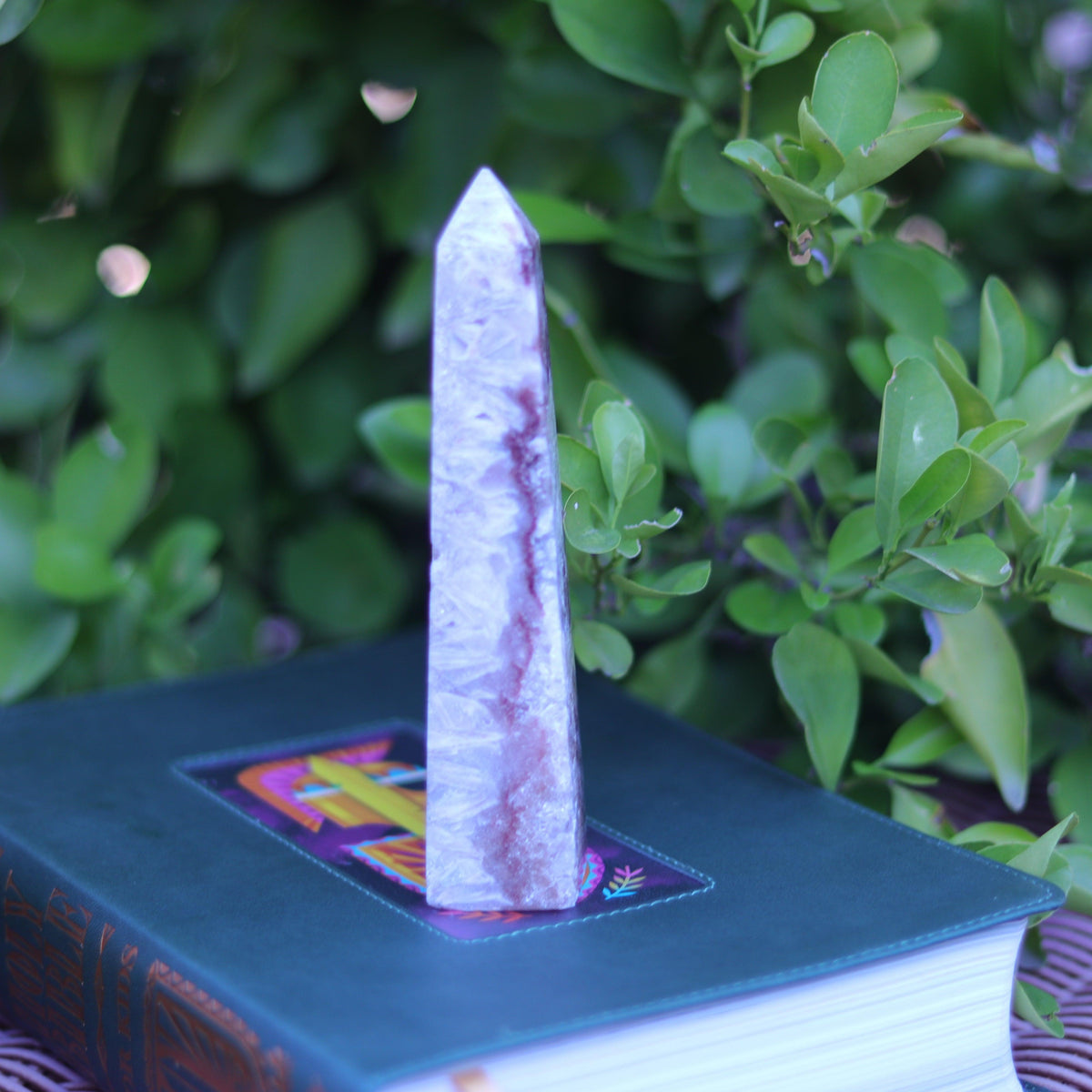 Red & Pink Amethyst Quartz Tower Carving