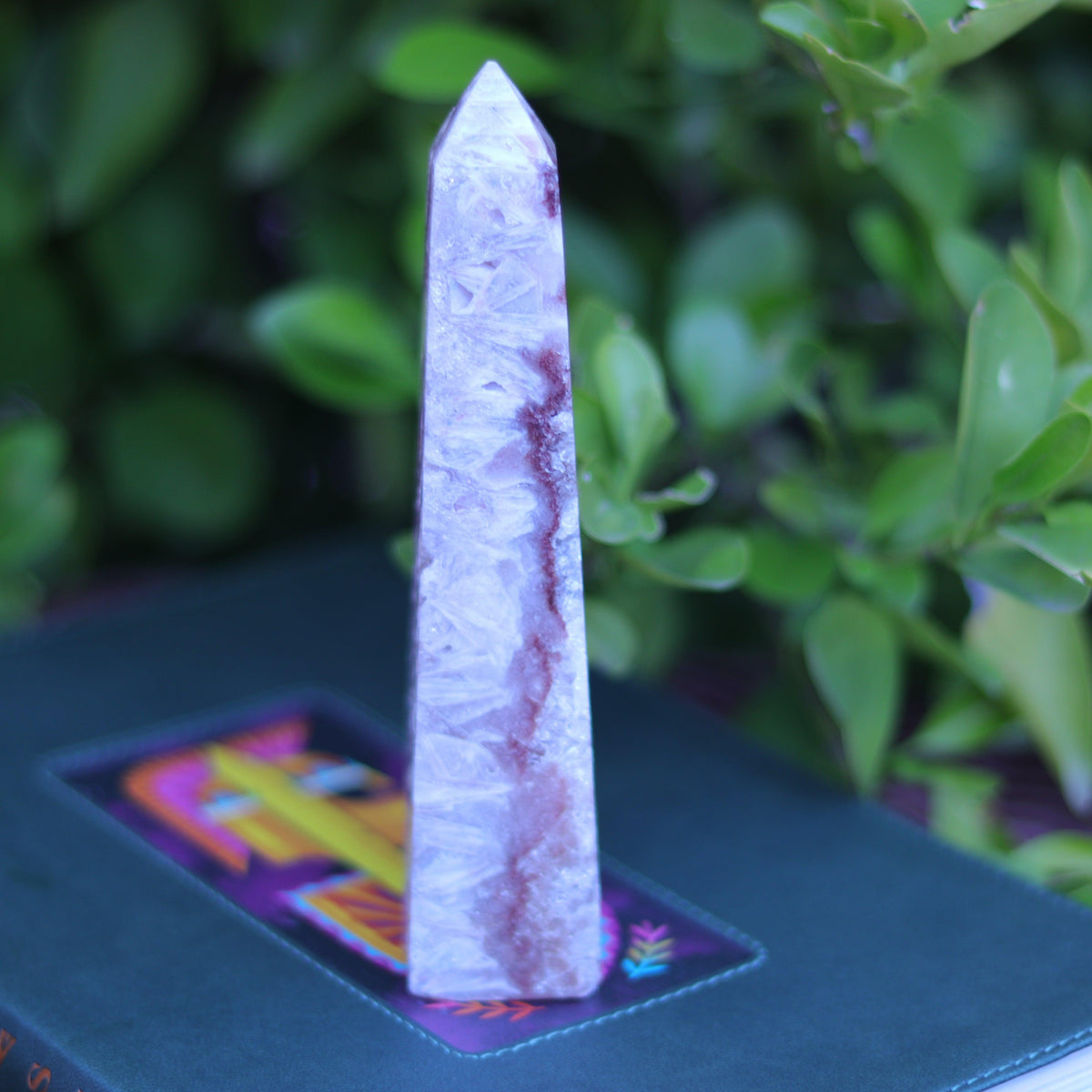 Red & Pink Amethyst Quartz Tower Carving