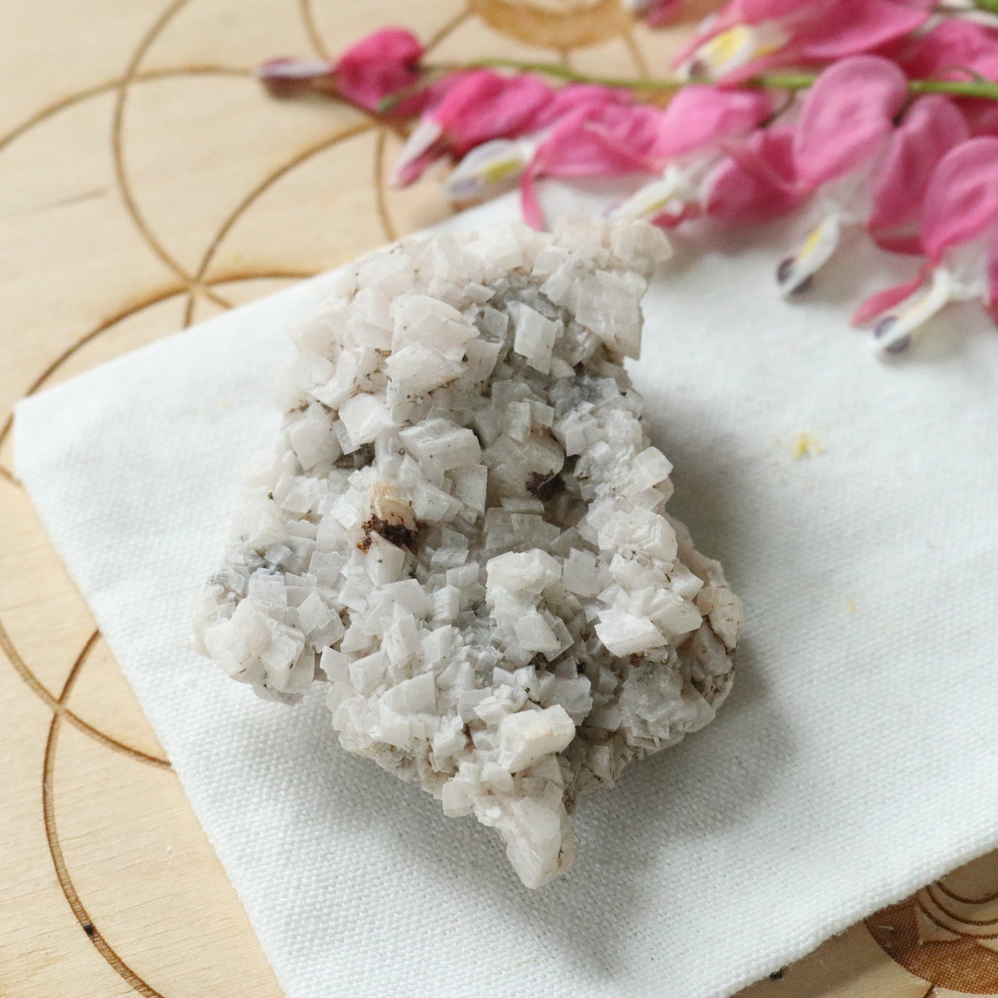 Gorgeous and Unique Pale Pink Dolomite Specimen with inclusions~ Chakra Balancing Stone - Earth Family Crystals