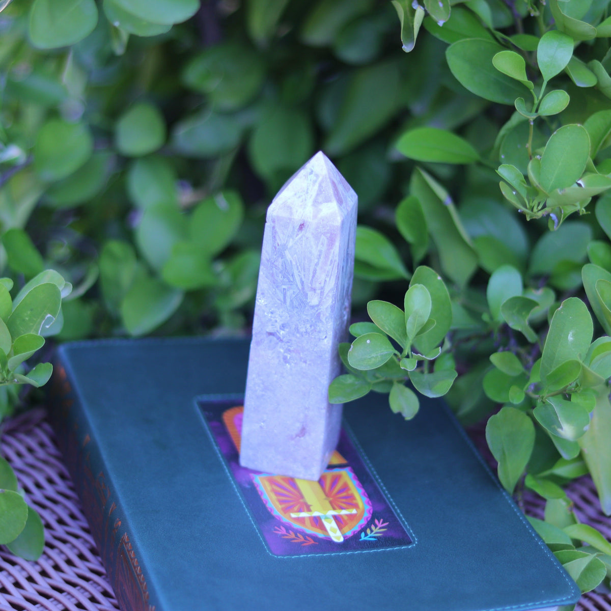 Baby Pink Amethyst Quartz Tower Carving
