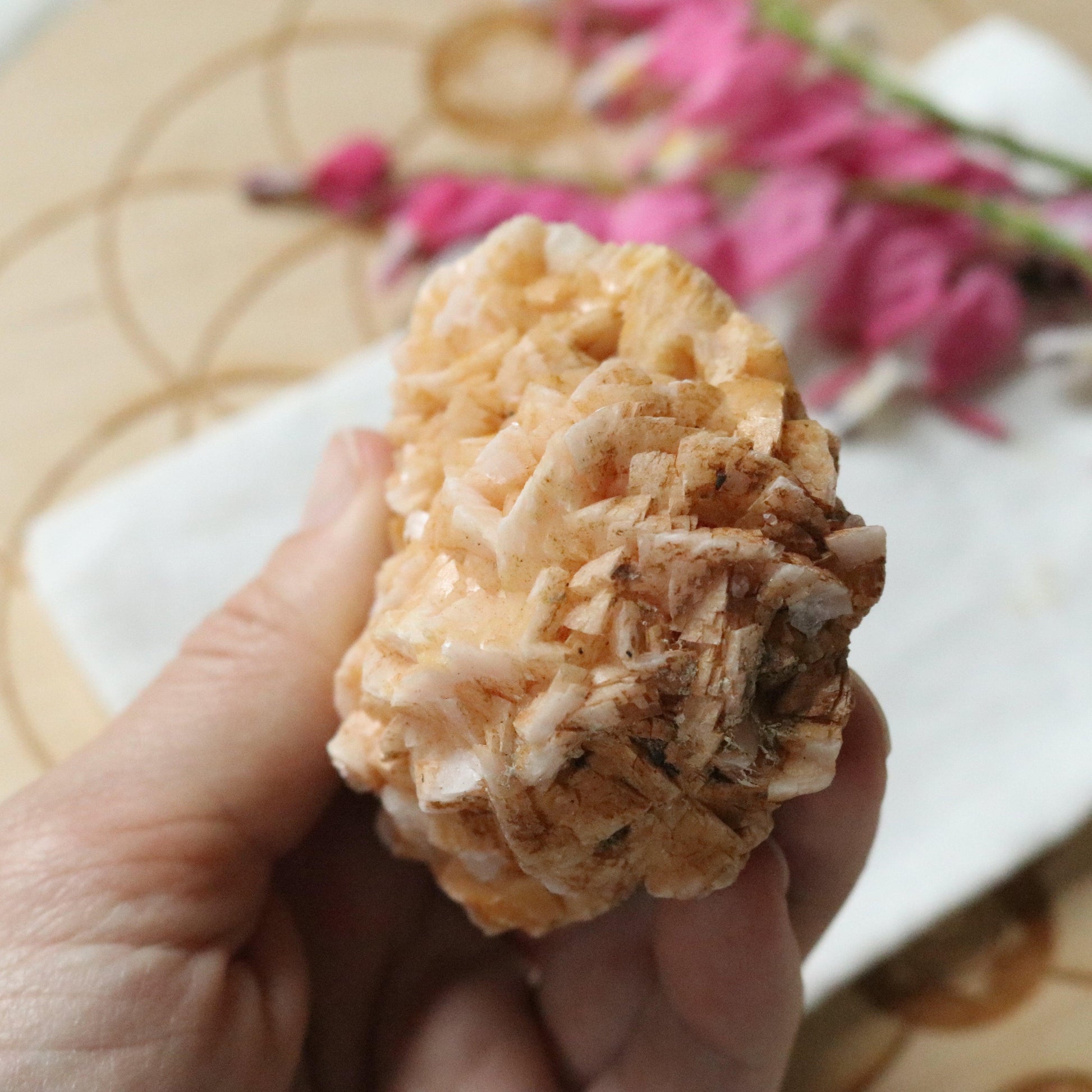 Raw Peachy Pink Dolomite Specimen~ Chakra Balancing Stone - Earth Family Crystals