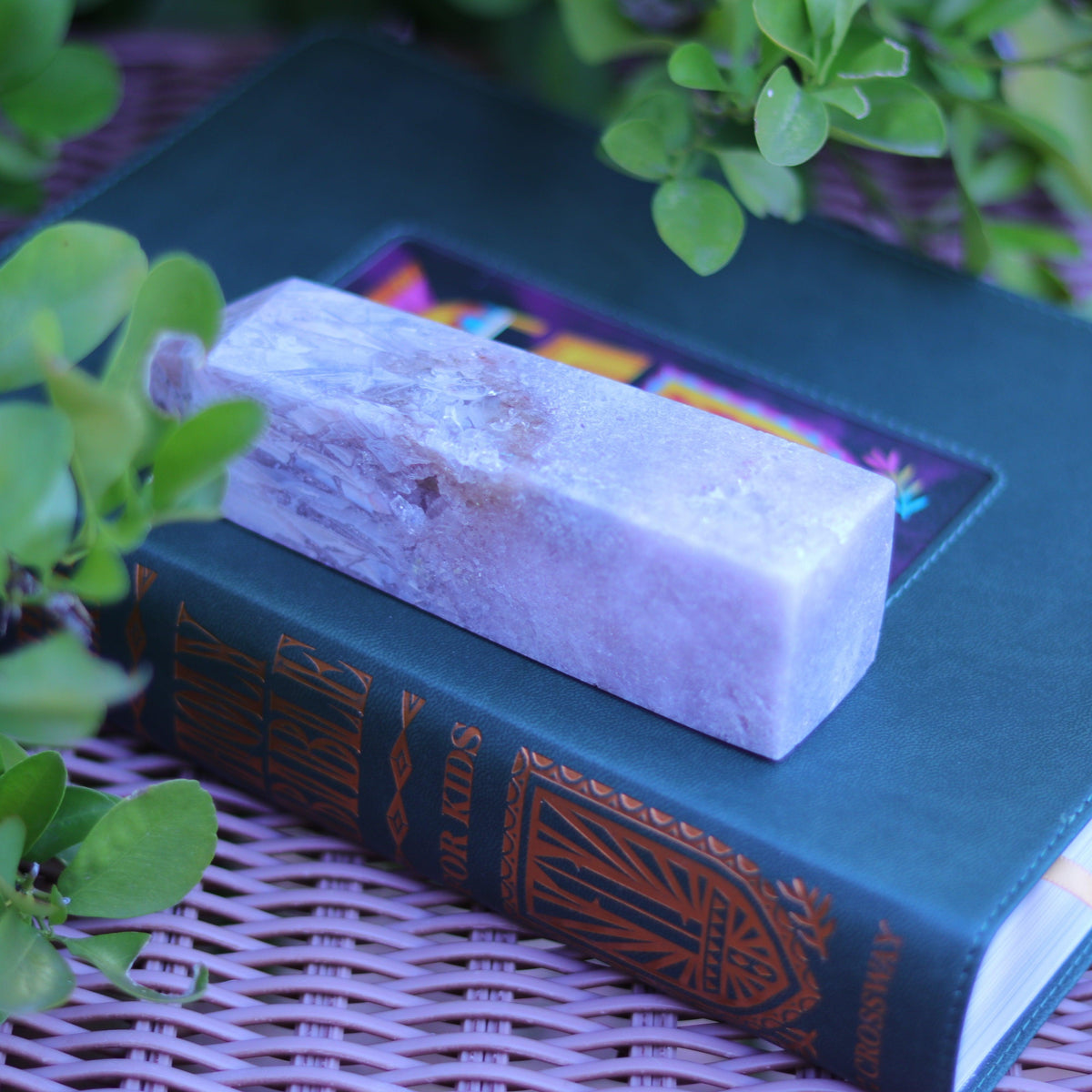 Baby Pink Amethyst Quartz Tower Carving