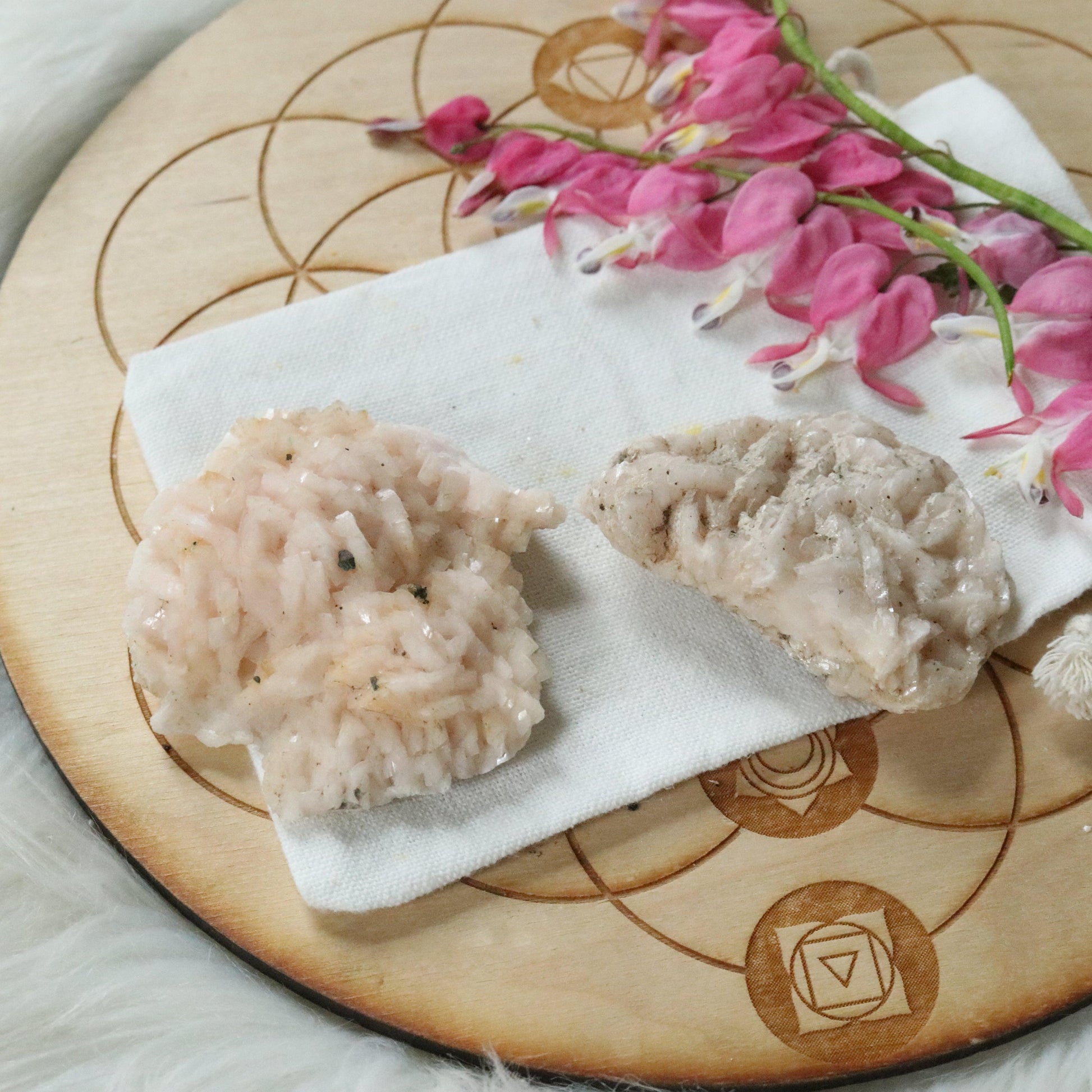 Set of Two ~ Pink Dolomite Specimen with inclusions~ Chakra Balancing Stone - Earth Family Crystals