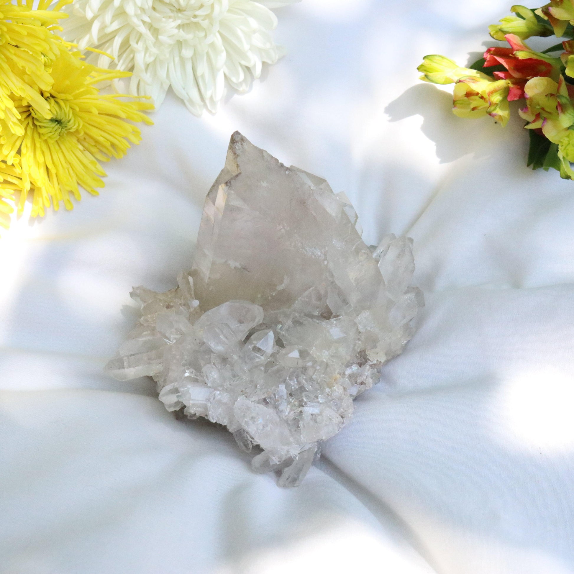 Large Grade A Lithium Quartz Self- Healed Cluster ~ Amazing Clarity and Clusters ~ Locale Brazil - Earth Family Crystals